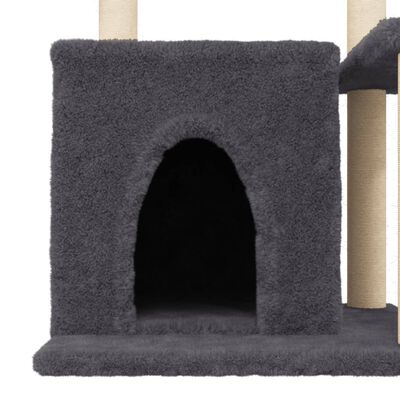 vidaXL Arbre à chat avec griffoirs en sisal Gris foncé 83 cm