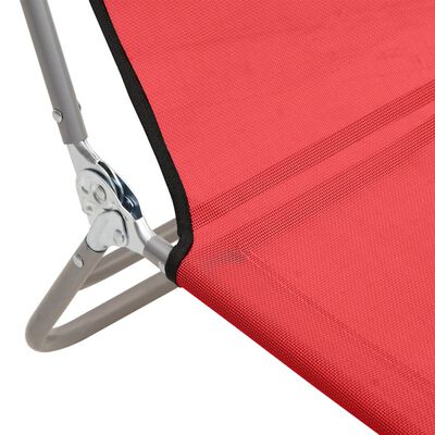 vidaXL Chaises longues pliables lot de 2 rouge textilène et acier