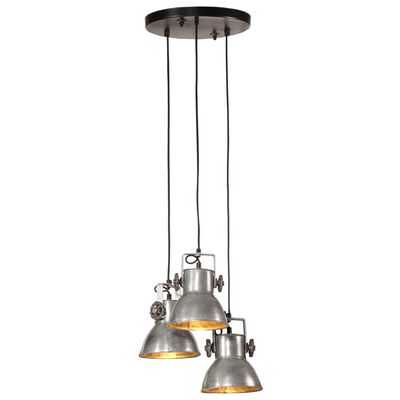 vidaXL Lampe suspendue 25 W argent vintage 30x30x100 cm E27