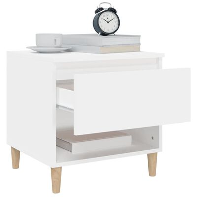 vidaXL Tables de chevet 2 pcs Blanc 50x46x50 cm Bois d’ingénierie