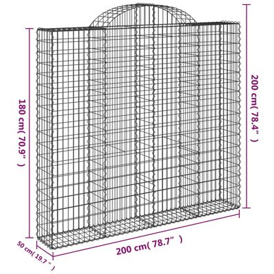 vidaXL Paniers à gabions arqués 6 pcs 200x50x180/200 cm Fer galvanisé