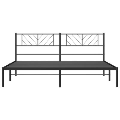 vidaXL Cadre de lit métal sans matelas avec tête de lit noir 200x200cm