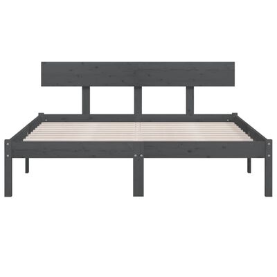 vidaXL Cadre de lit sans matelas gris bois massif 160x200 cm