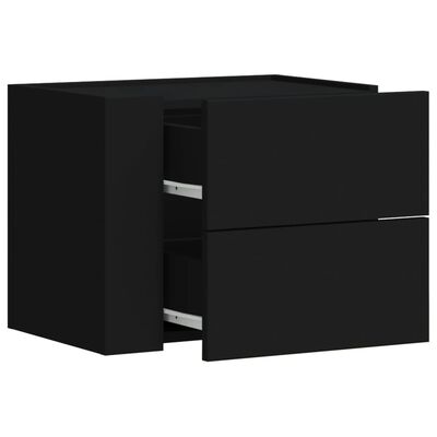 vidaXL Tables de chevet murales 2 pcs noir 45x30x35 cm