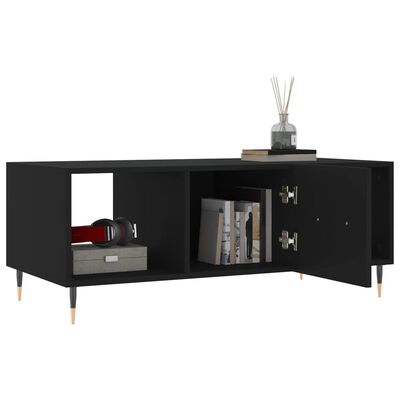 vidaXL Table basse noir 102x50x40 cm bois d'ingénierie