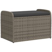 vidaXL Banc de rangement avec coussin gris 80x51x52 cm résine tressée