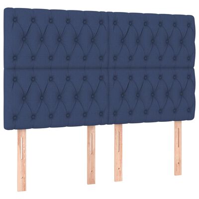 vidaXL Sommier à lattes de lit avec matelas Bleu 160x200 cm Tissu