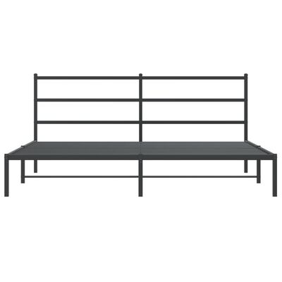 vidaXL Cadre de lit métal sans matelas avec tête de lit noir 200x200cm