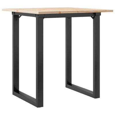 vidaXL Table à manger cadre en O 70x70x75 cm bois de pin massif fonte