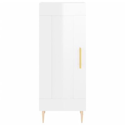 vidaXL Buffet haut Blanc brillant 34,5x34x180 cm Bois d'ingénierie