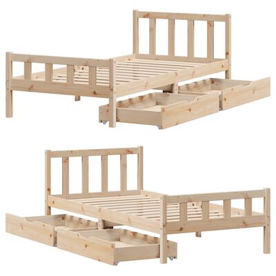 vidaXL Cadre de lit sans matelas 75x190 cm bois de pin massif