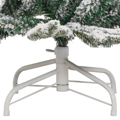 vidaXL Sapin de Noël artificiel à charnières avec neige floquée 150 cm