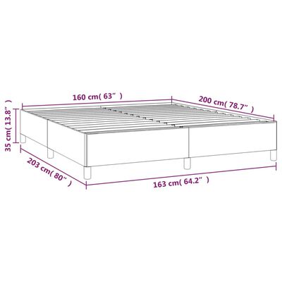 vidaXL Cadre de lit sans matelas gris clair 160x200 cm tissu