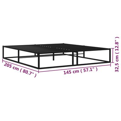 vidaXL Cadre de lit sans matelas noir métal 140x200 cm