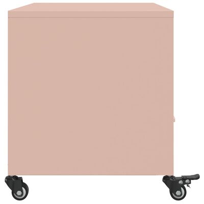 vidaXL Meuble TV rose 68x39x43,5 cm acier