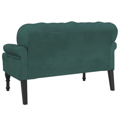 vidaXL Banc avec dossier vert foncé 119,5x64,5x75 cm velours