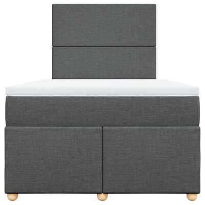 vidaXL Sommier à lattes de lit avec matelas gris foncé 120x190cm tissu