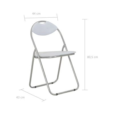 vidaXL Chaises pliantes à manger lot de 2 blanc similicuir