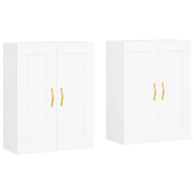 vidaXL Armoires murales 2 pcs blanc bois d'ingénierie