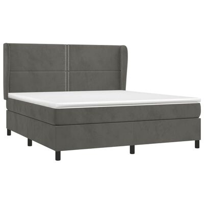 vidaXL Sommier à lattes de lit et matelas Gris foncé 160x200cm Velours