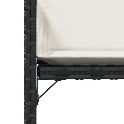 vidaXL Chaises de jardin lot de 4 avec coussins noir résine tressée