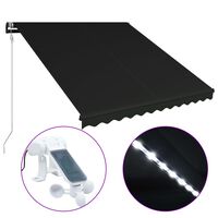 vidaXL Auvent rétractable et capteur de vent LED 350x250 cm Anthracite