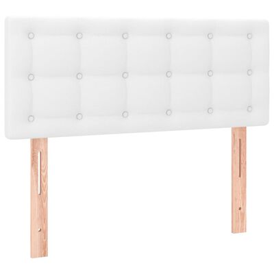 vidaXL Sommier à lattes de lit avec matelas Blanc 90x200 cm Similicuir