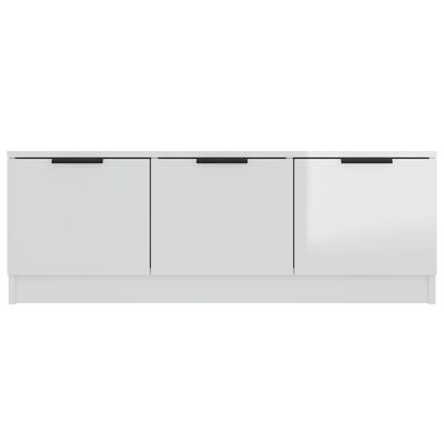 vidaXL Meuble TV Blanc brillant 102x35x36,5 cm Bois d'ingénierie