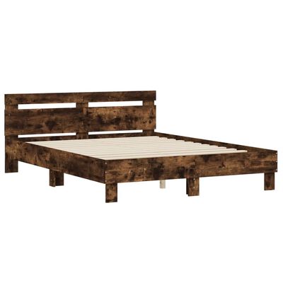 vidaXL Cadre de lit sans matelas chêne fumé 140x190 cm