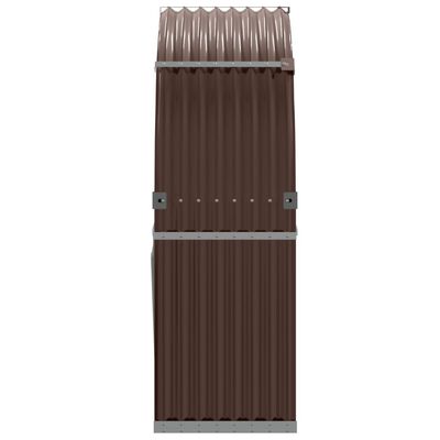 vidaXL Porte-bûches marron 120x45x140 cm acier galvanisé