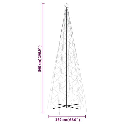 vidaXL Arbre de Noël cône 1400 LED Blanc froid 160x500 cm