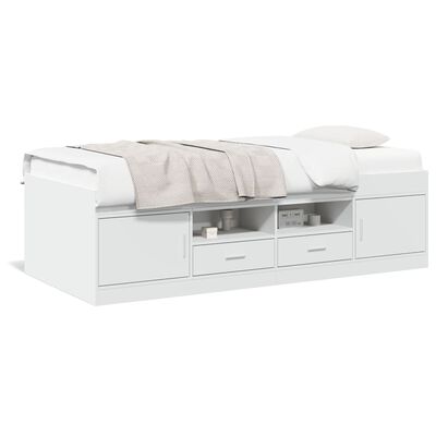 vidaXL Lit de jour avec tiroirs sans matelas blanc 90x190 cm