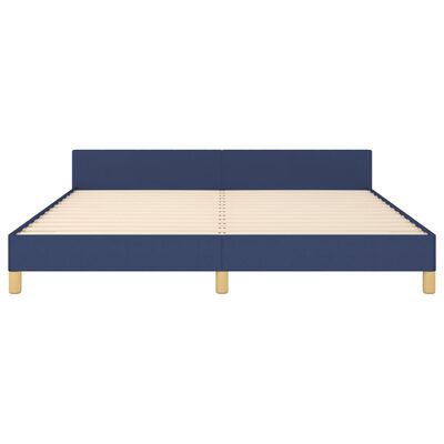 vidaXL Cadre de lit avec tête de lit sans matelas bleu 180x200cm tissu