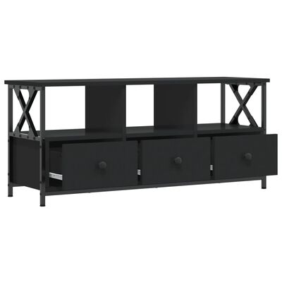 vidaXL Meuble TV noir 102x33x45 cm bois d'ingénierie et fer