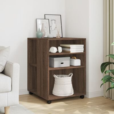 vidaXL Table d'appoint avec roues chêne marron bois d'ingénierie