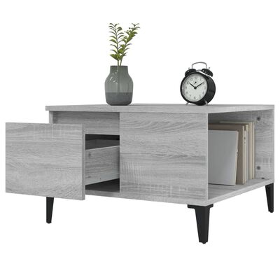 vidaXL Table basse sonoma gris 55x55x36,5 cm bois d'ingénierie