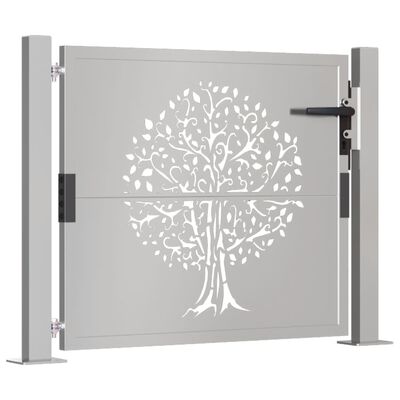 vidaXL Portail de jardin 105x105 cm acier corten conception de l'arbre