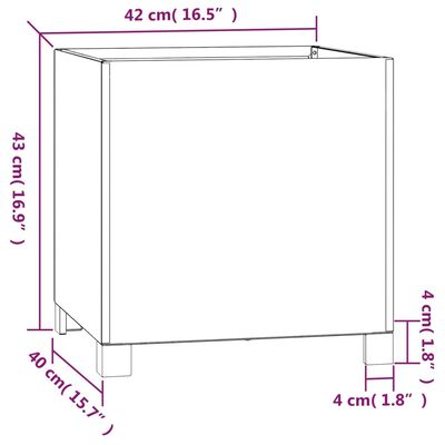 vidaXL Jardinière avec pieds Rouillé 42x40x43 cm Acier corten