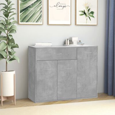 vidaXL Buffet Gris béton 88x30x70 cm Bois d'ingénierie