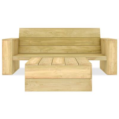 vidaXL Salon de jardin 2 pcs Bois de pin imprégné