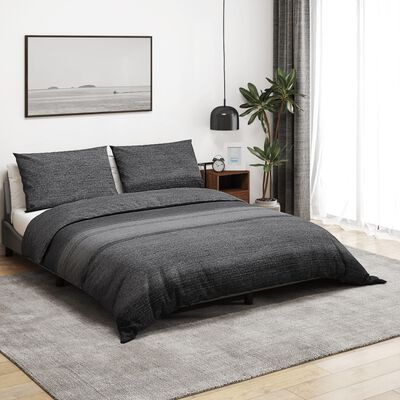 vidaXL Ensemble de housse de couette gris foncé 155x220 cm Coton