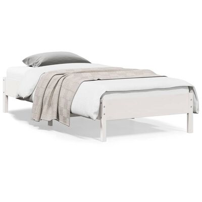 vidaXL Cadre de lit sans matelas blanc 90x200 cm bois de pin massif