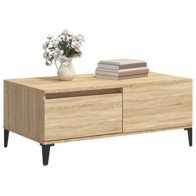 vidaXL Table basse Chêne sonoma 90x50x36,5 cm Bois d'ingénierie