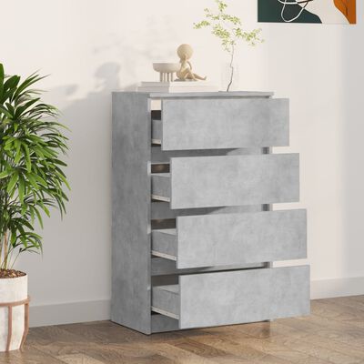 vidaXL Buffet Gris béton 60x35x98,5 cm Bois d'ingénierie