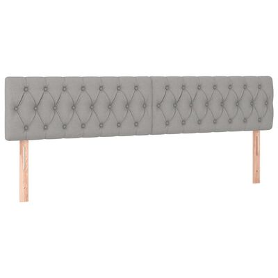 vidaXL Tête de lit à LED Gris clair 200x7x78/88 cm Tissu