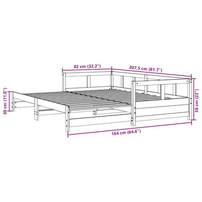 vidaXL Lit de jour sans matelas 80x200 cm bois de pin massif