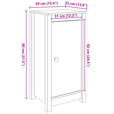 vidaXL Buffet noir 39x35x80 cm bois massif de pin