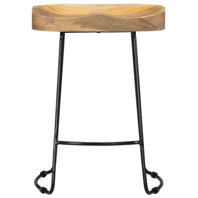 vidaXL Tabourets de bar Gavin lot de 2 bois de manguier solide