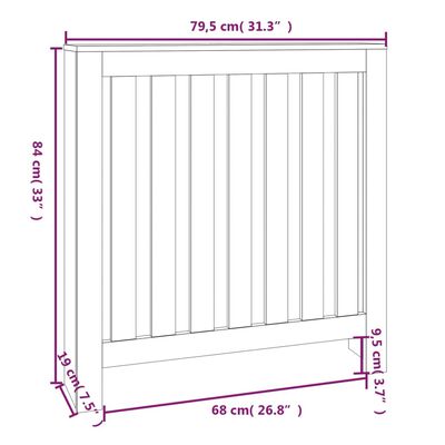 vidaXL Cache-radiateur Gris 79,5x19x84 cm Bois massif de pin