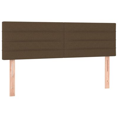 vidaXL Tête de lit à LED Marron Foncé 144x5x78/88 cm Tissu